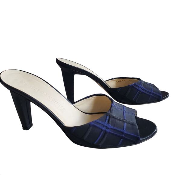 Bottega Veneta Shoes - Bottega Veneta Vintage Navy Embroidered Mule Sandals (6.5 B)